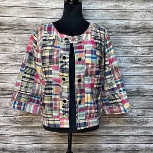 Keren Hart Vintage Madras Print 3/4 Sleeve Jacket